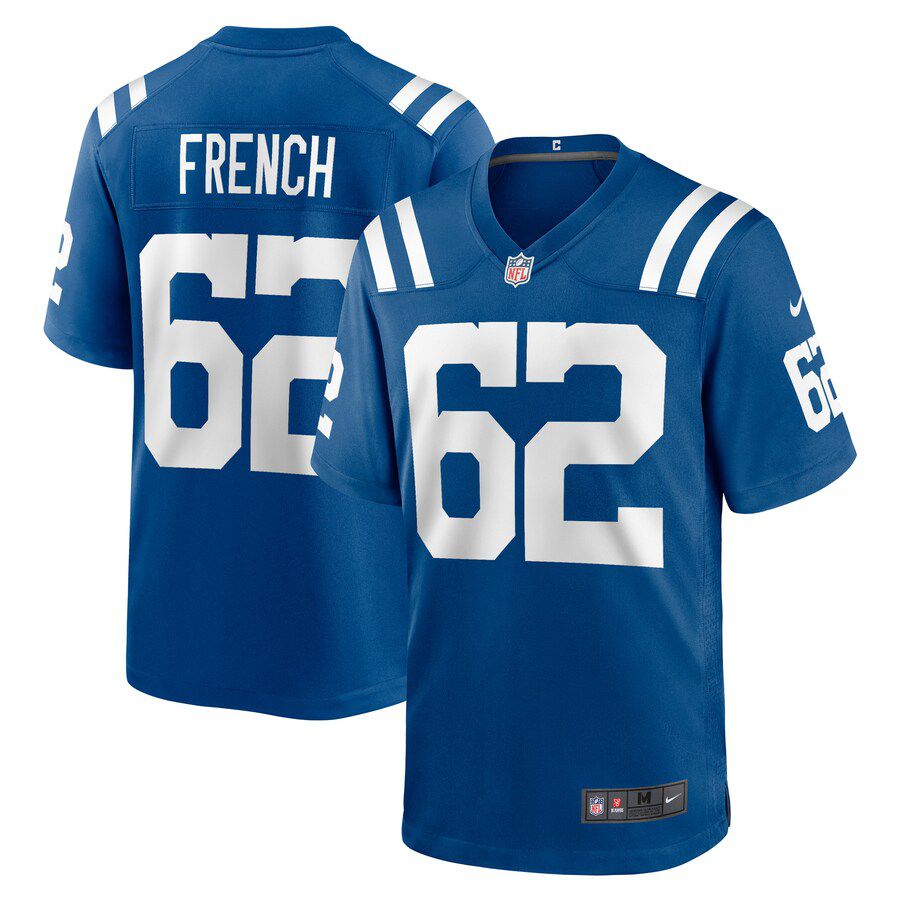 Men Indianapolis Colts 62 Wesley French Nike Royal Game Player NFL Jersey